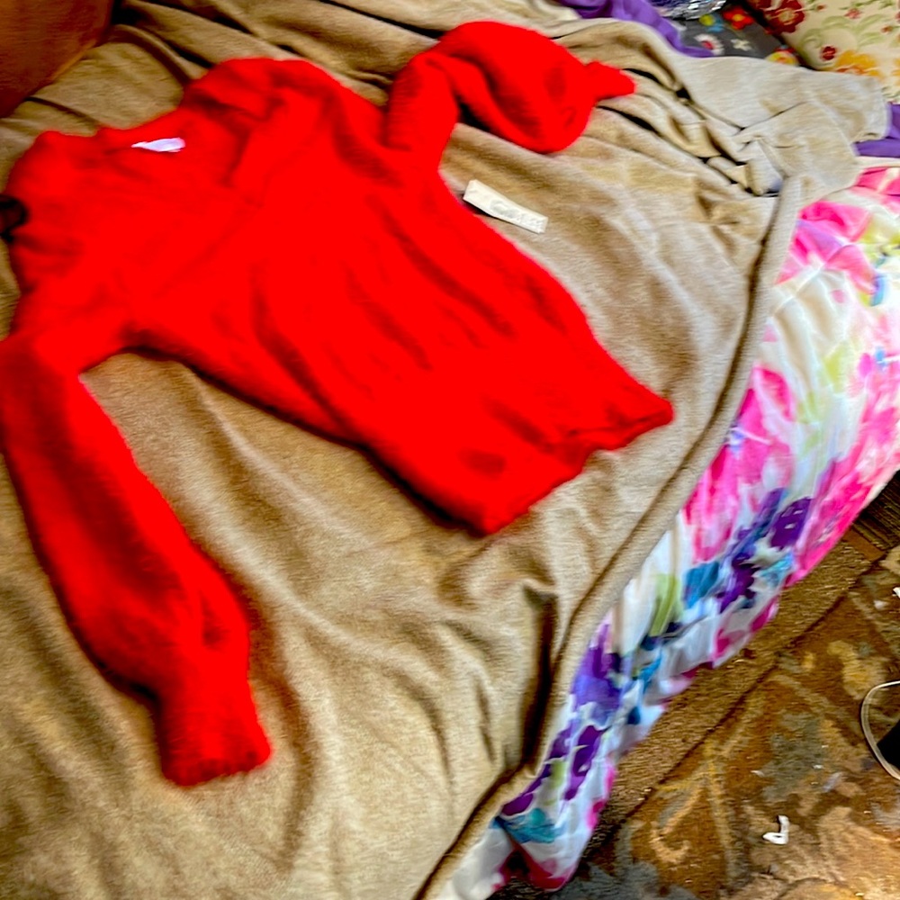 Red sweater V-neck by no boundaries
